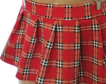 Gonna a quadri da uomo, gonna plissettata con papillon e bretelle, costume da festival fatto a mano