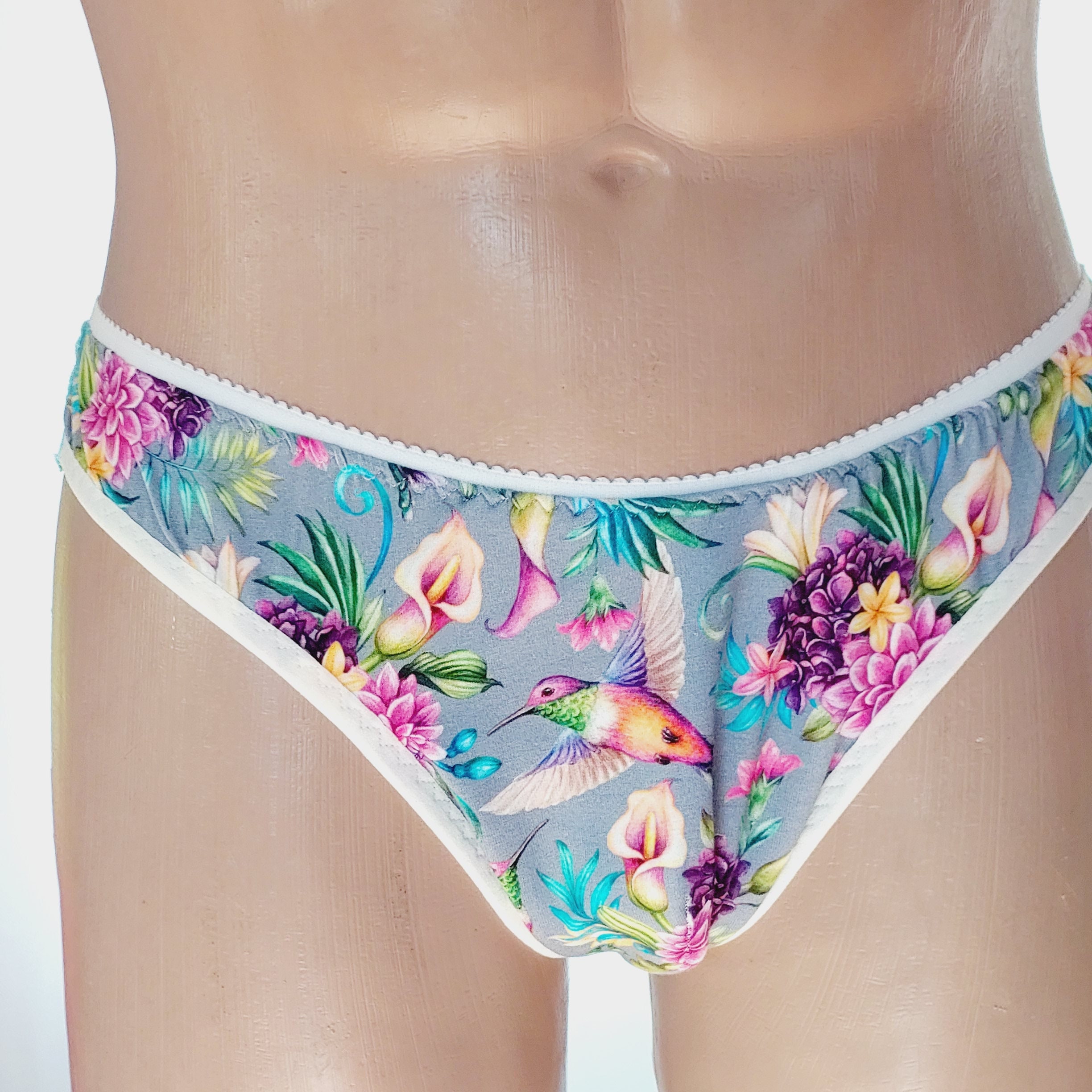 High Waisted Panties. Classic Panties Style. Floral Sage Green. Trend Color  Panties. High Waist Panties. All Size. -  UK