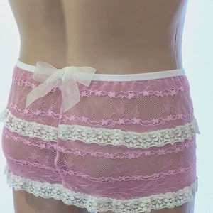 Minirock für Männer, Minirock rosa, rosa Guipure-Rock, Rock für Männer benutzerdefinierte, Rock unisex, rosa Spitzenrock