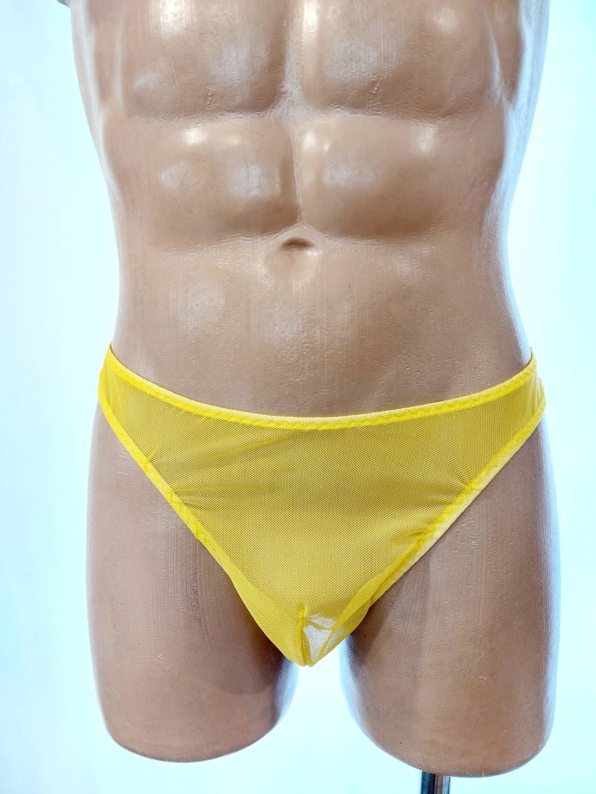 Mesh Brazilian Panties Supply Yellow Mesh Panties for Men Etsy