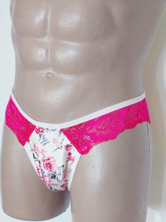 Bragas de saten rosa para hombres bragas brasilenas bragas unicas para hombres bragas sissy florales calzoncillos de encaje para hombres encaje para hombres Etsy Mexico