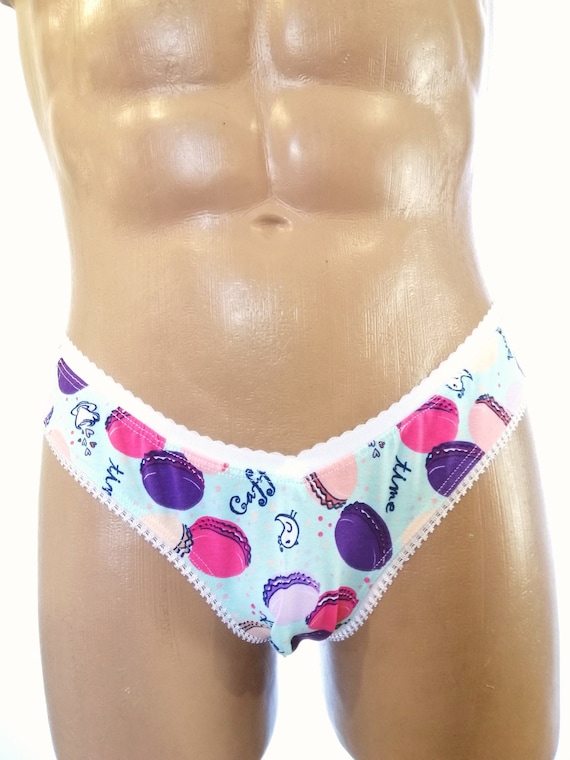 Men's Cotton Panties, Cotton Bikini, Handmade Sissy Panties, Men