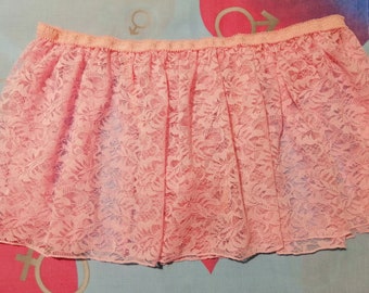 Pink lace skirt, lace men's skirt