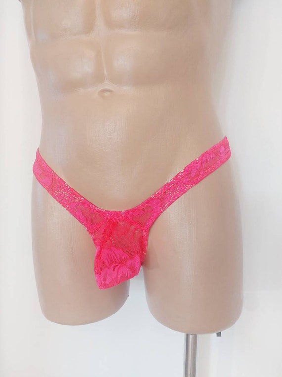 Rosa bragas para hombres a trav s de bragas encaje de tanga