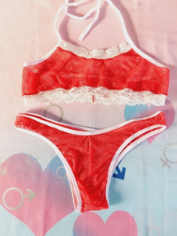 Sissy Men's Training Bra Lace Bralette Crop Tops Crossdresser Underwear  Lingerie