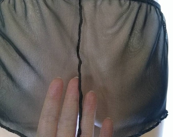 Minifalda unisex de malla elástica – Falda transparente negra hecha a mano