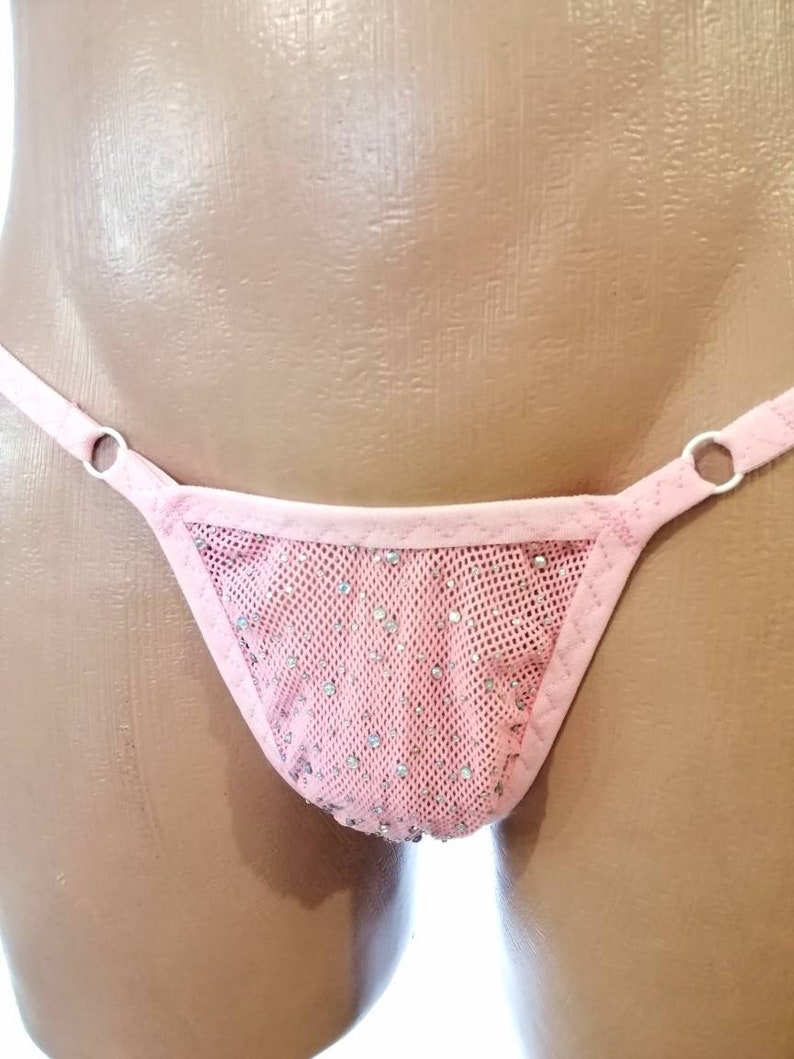 mesh lingerie, mesh underpants, pink panties, pink panties, pink mesh panties, handmade panties image 5