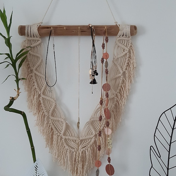 Porte bijoux macramé boheme