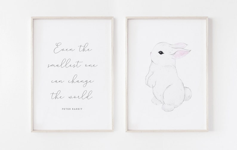 Nursery Bunny Wall Art Peter Rabbit Quote Print Even The Etsy