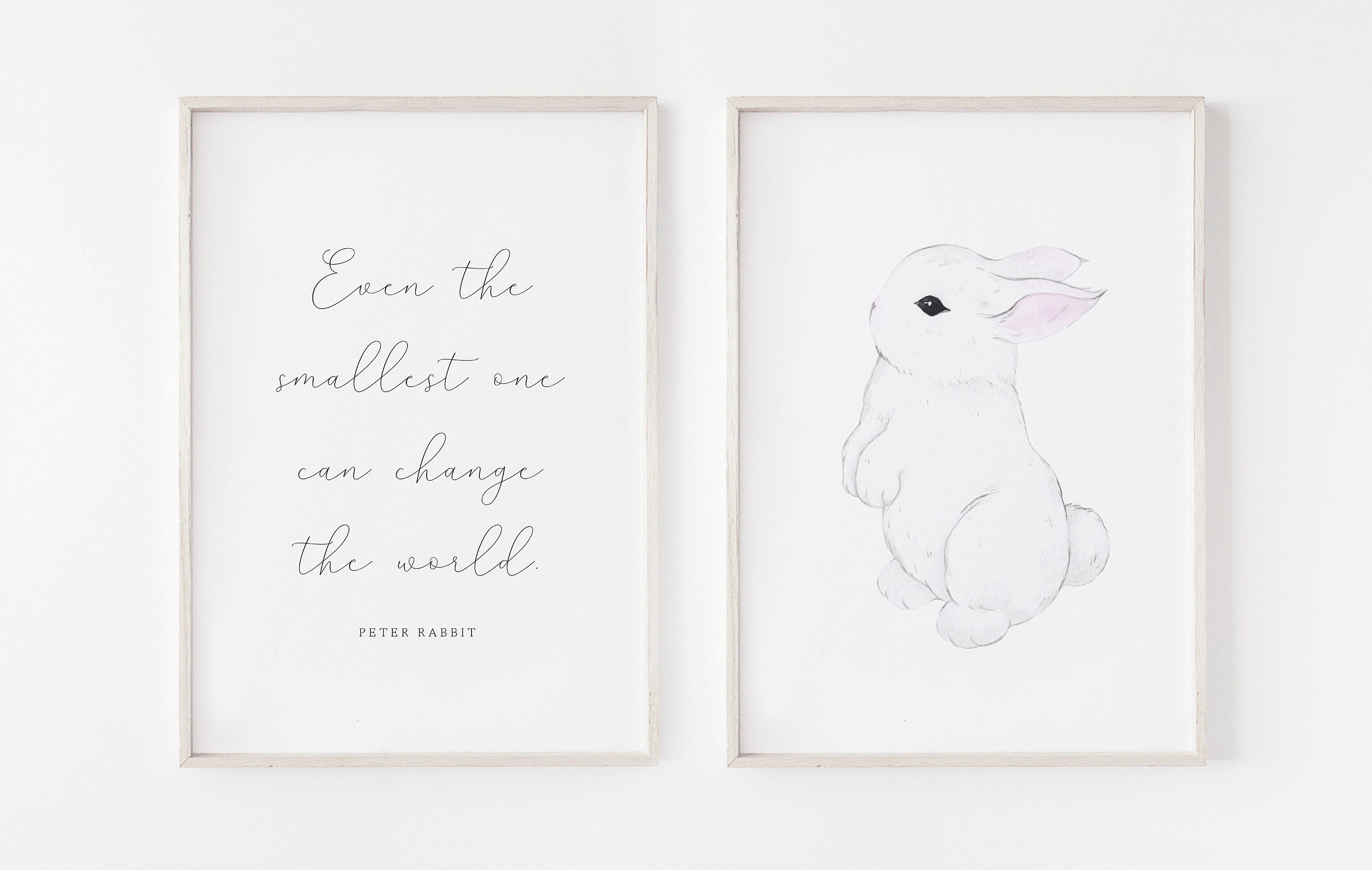 nursery bunny wall art peter rabbit quote print even the etsy