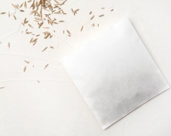 25 mini sobres para semillas de flores - 6 x 6 cm / 8 x 8 cm / 6 x 9 cm en papel glassine blanco, transparente o papel kraft marrón clásico - DIY