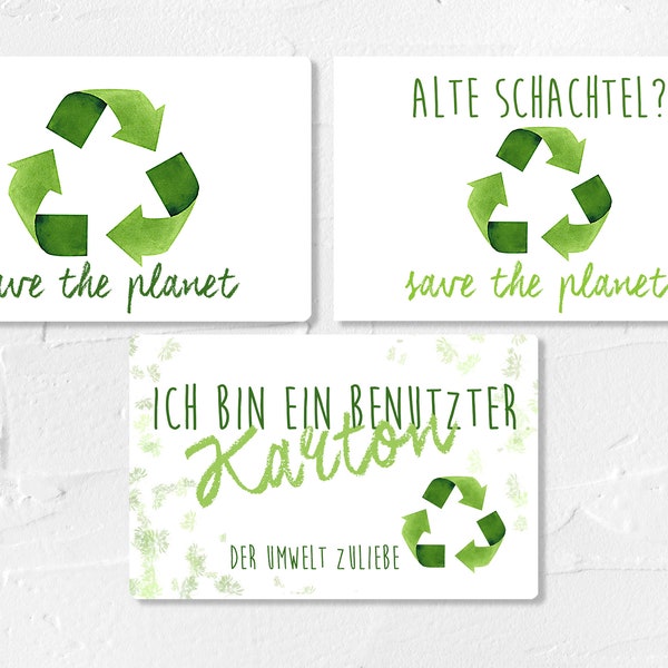 Sticker/Aufkleber "Umweltschutz", in drei Variationen, Größe 5,5 x 8,5 cm