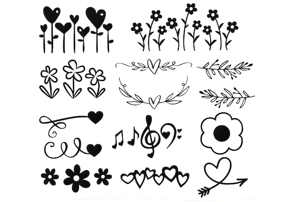 Sticker-Set A 5 Vinylaufkleber Blumen / Blumenranken / Frühling / auch für  Hochzeitsschilder DIY in vielen Farben und Variationen - .de