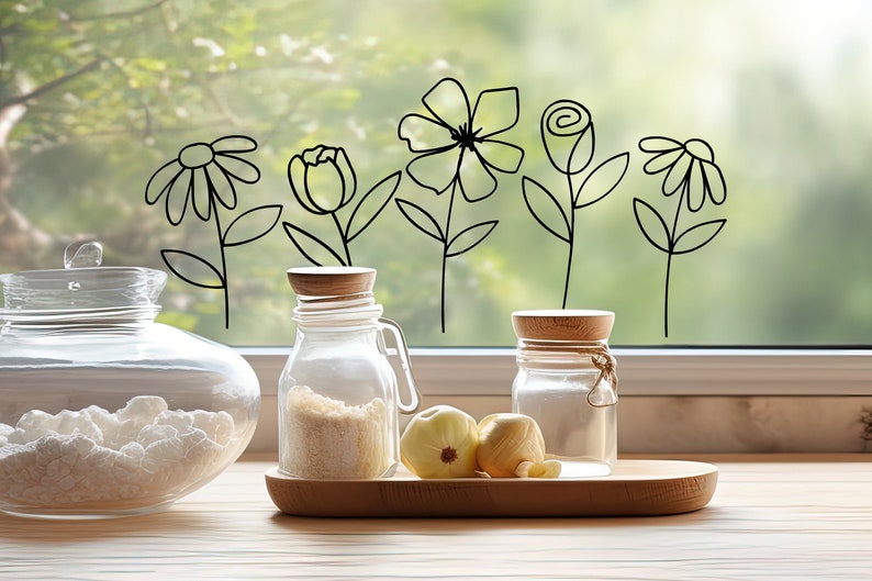 Sticker/Aufkleber für frühlingshafte Deko / Blumen / Fensteraufkleber / Windlicht in vielen Farben Bild 1