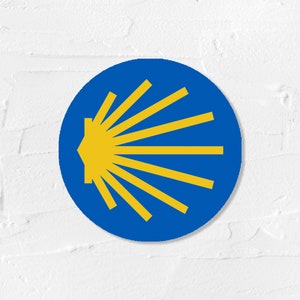 Sticker/sticker "Way of St. James Shell" Via Jacobi / Camino de Santiago / buen camino, 50 mm diameter - UITVERKOOP