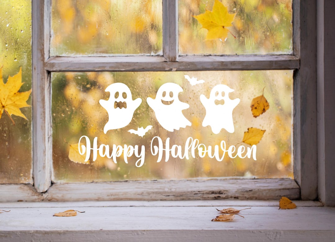 3 Stück Halloween Hexen Fensteraufkleber - Gruseldekoration 90x30cm