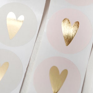 Sticker/Aufkleber Herz mit Goldeffekt in verschiedenen Farben, 35mm Durchmesser ABVERKAUF Bild 1