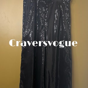 Black wide leg sequin trouser pants custom made Pakistani style trouser for girls and wonen/disco pants/cocktail pants