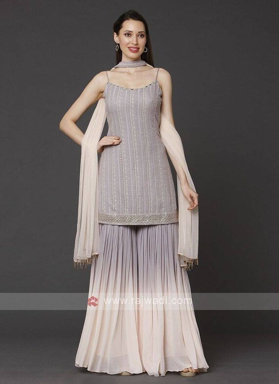 Lavendor Color Beautiful Chikankari 