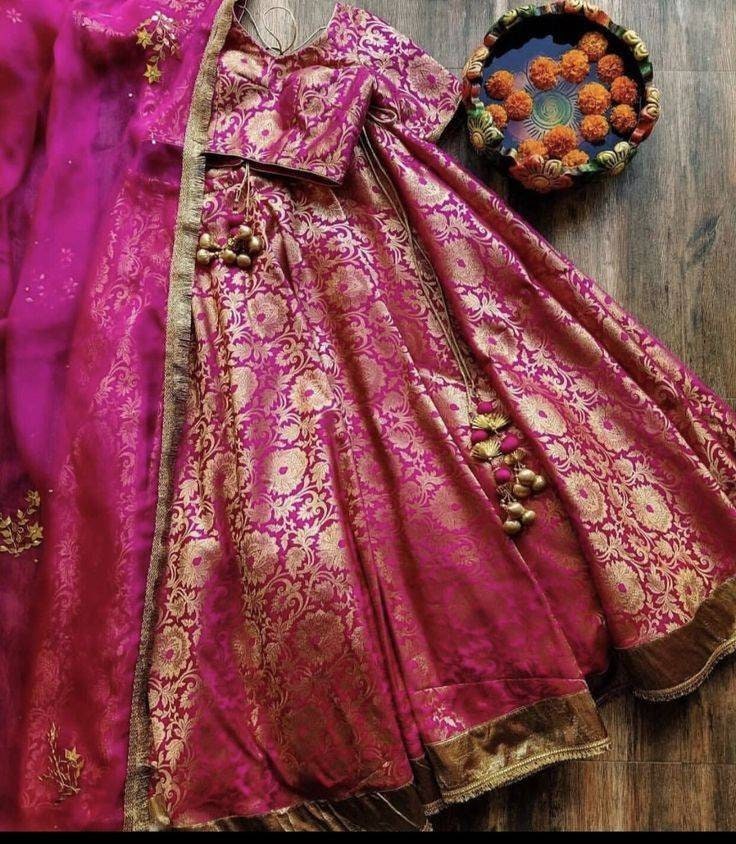 Indian Bridal Pure Banarse Brocade Lehenga Choli Designer | Etsy