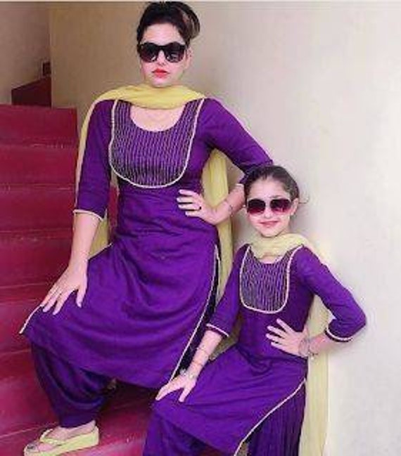 mother daughter punjabi suits