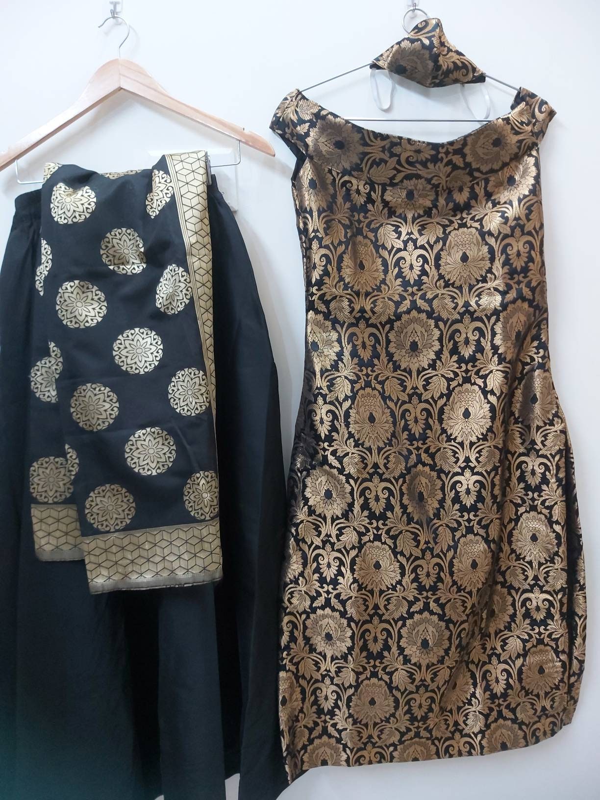 Indian Designer Banarse Brocade Salwar Suit Party Wear Suit a Line Suit Saree Lehenga Designer Punjabi Suit off Shoulder Evening Cocktail Etsy UK