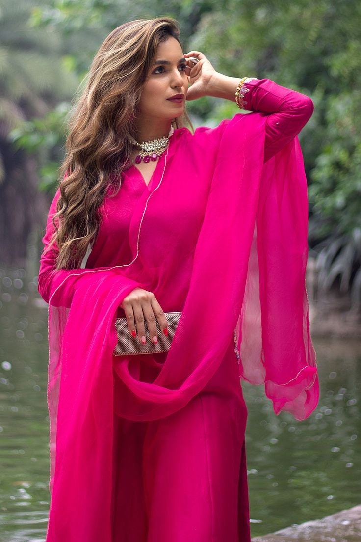 Rani Pink Salwar Suit, Custom Stitched Pakistani Outfit - Etsy