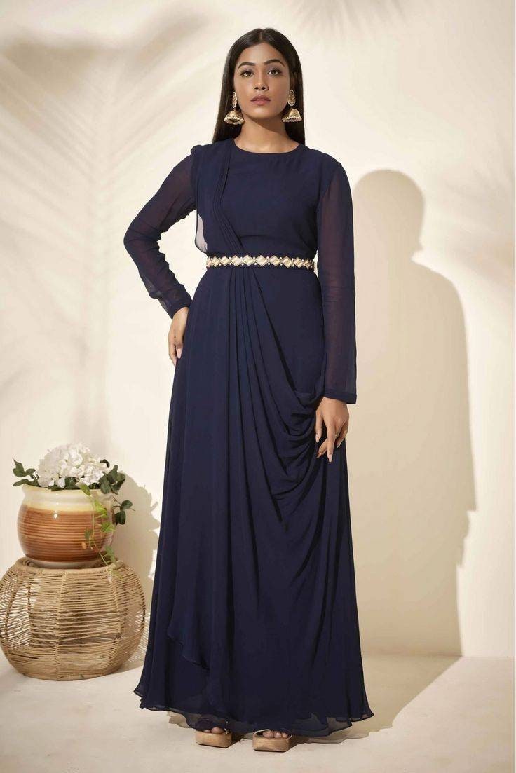 Custom Navy Blue A Line Sequined Evening Gown | One Shoulder Floor Length  Prom Dress | Formal Saudi Arabian Party Wear From Sexypromdress, $82.42 |  DHgate.Com