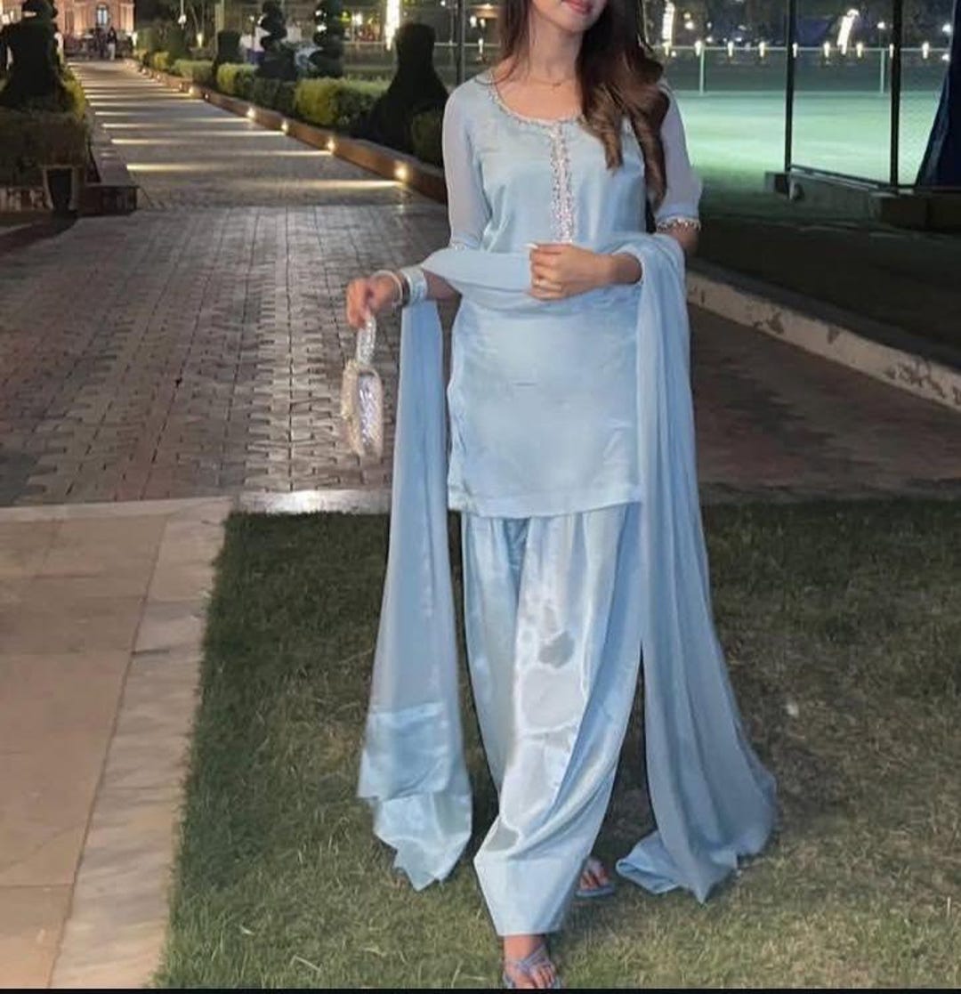 Silk Salwar Kameez /farshi Salwar Suit/party Wear Outfit/mehendi ...