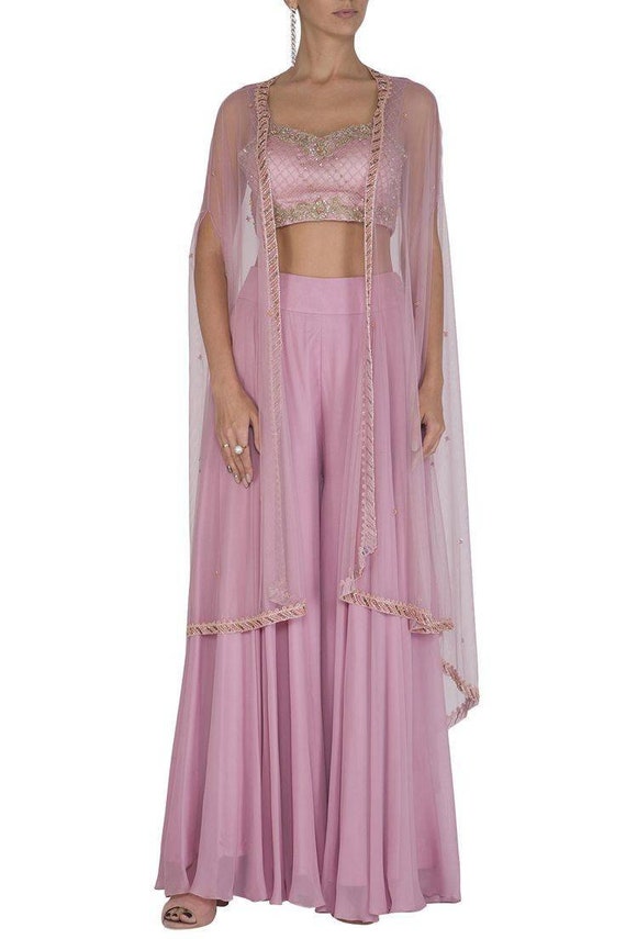 Dust Pink Sequin short Indo Western wear dress set – Dailybuyys