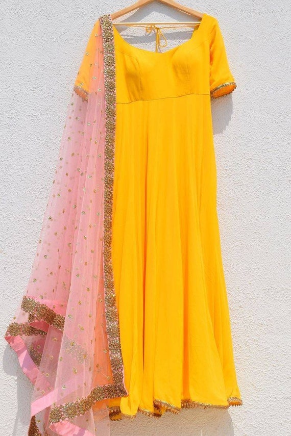 crop top anarkali dress