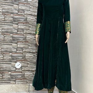 Beautiful custom made indo western dress party wear velvet kurta brocade pants designer party wear long dress pakistani custom made outfits