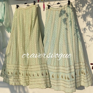 Lucknow chikankari lehenga choli dupatta exclusive party wear for girls chaniya choli crop top lehenga wedding reception lehenga choli