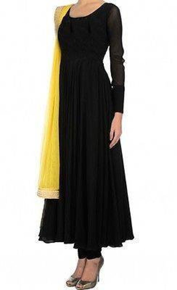 Superhit Black Color Georgette Anarkali Gown – bollywoodlehenga