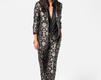 Banarse brocade blazer jacket coat two piece set custom made banarse jacket