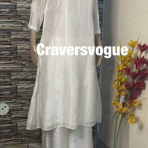 Custom made kalidar white kurta plazzo suit set indo western salwar suit patiala salwar punjabi suit a line kurta ethnic indian salwar suit