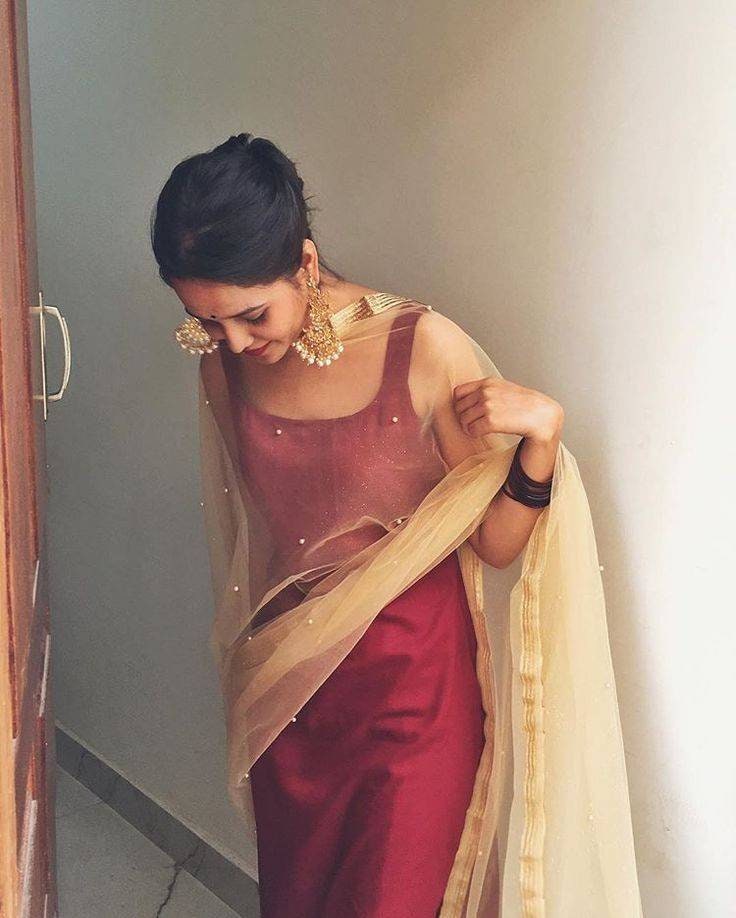 Maroon Pure Silk Salwar Kameez Punjabi 
