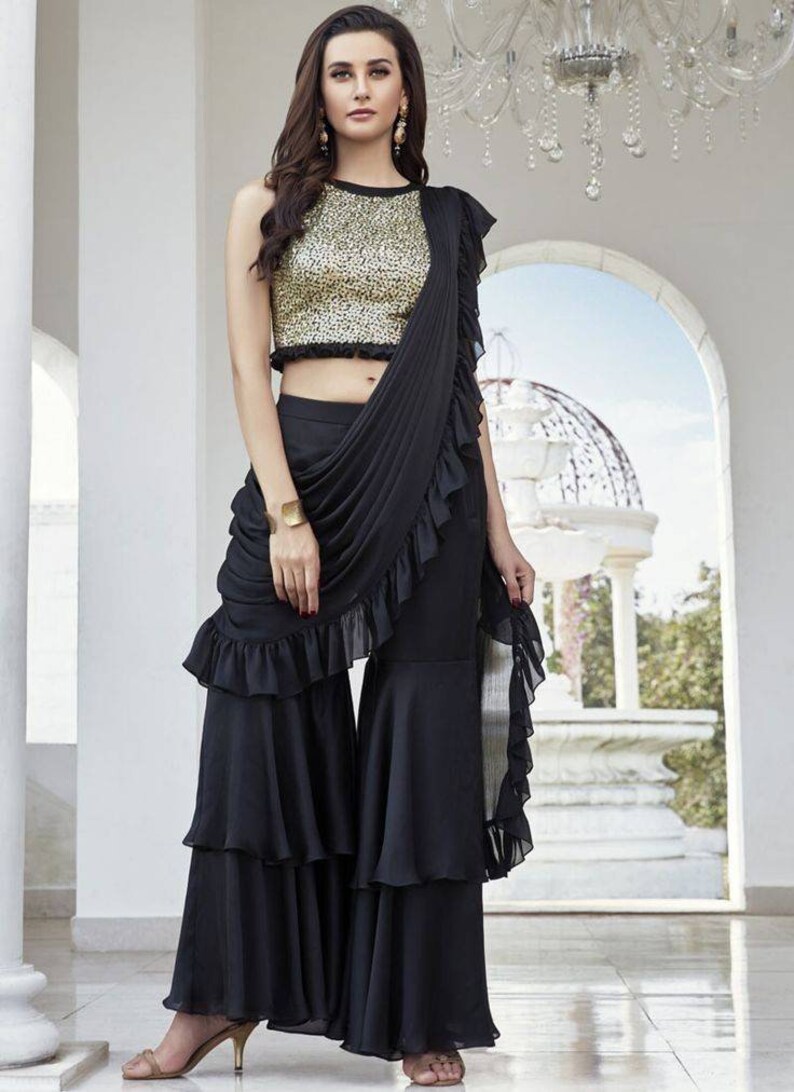 Stylish Indo Western Ruffle Dress Party 