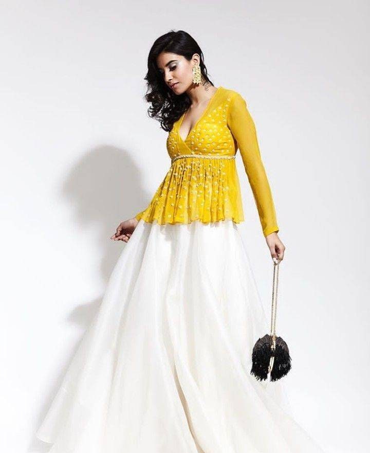 open lace back dress Party Wear Silky Western Dhoti For Girls Wear – Skyblue Store main image 0
