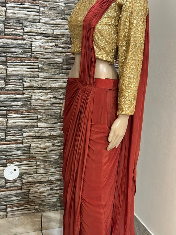 Elysian Double-Pallu Draped Saree – Gauri Dhawan