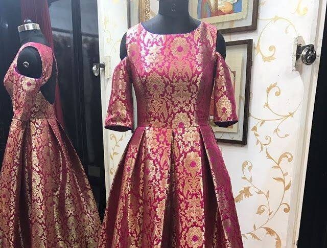 brocade western dresses