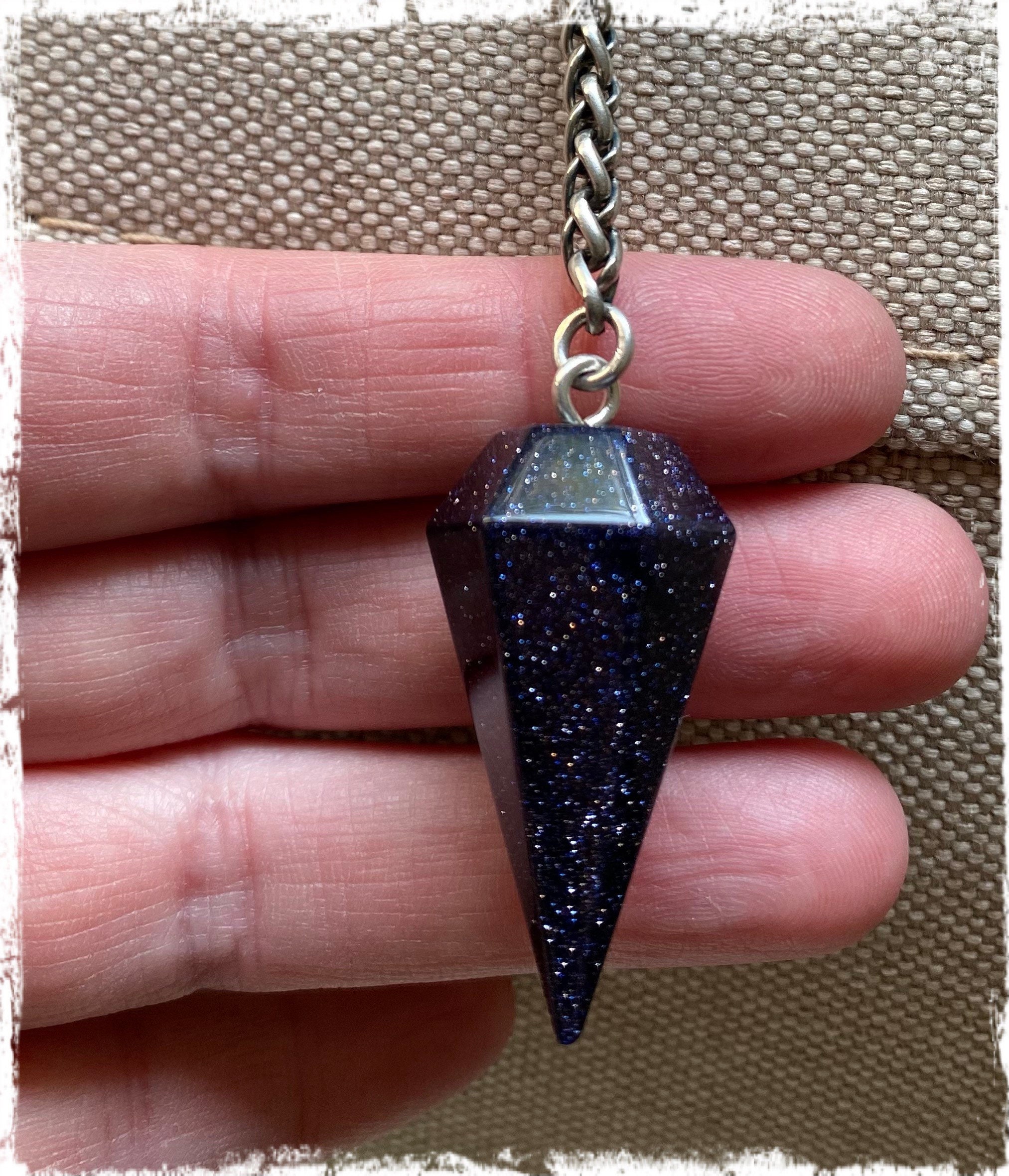 Pendulum necklaceblue sandstone necklace pendulum for Etsy