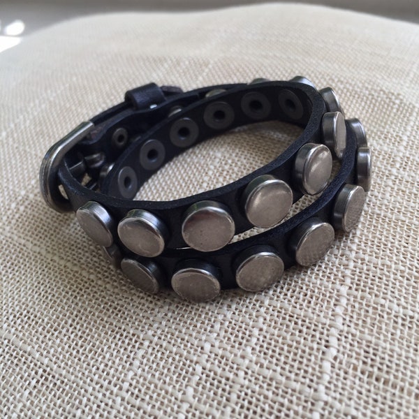 Leather bracelet-gothic-punk