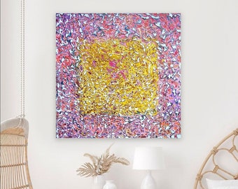 Textured original abstract painting on canvas. 3D contemporary modern minimalist artwork. Unique acrylic handmade painting.