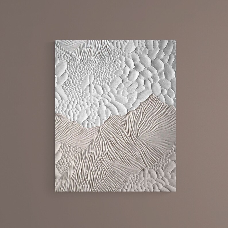 Large White Textured Abstract Painting, Minimalist Wall Art. Wabisabi