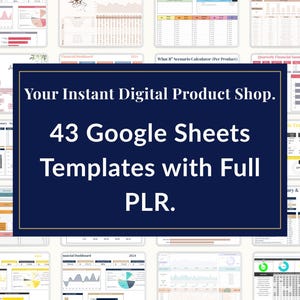 Google Sheets PLR Template Bundle | 50+ Done-For-You Spreadsheets with Resell Rights | Commercial Use Business & Budget PLR Pack