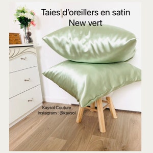 Taie doreiller en satin, taies doreillers en satin, protège les cheveux, soin des cheveux, soin du visage, taie doreiller ultra doux image 2