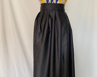 Satin Long Skirt- Wedding Night Wedding Event Festive Vintage High Waist Satin Duchess - Long Satin Evening Skirt