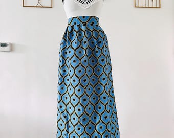 Falda encerada - falda larga africana con bolsillos - elección de color - Entrega rápida