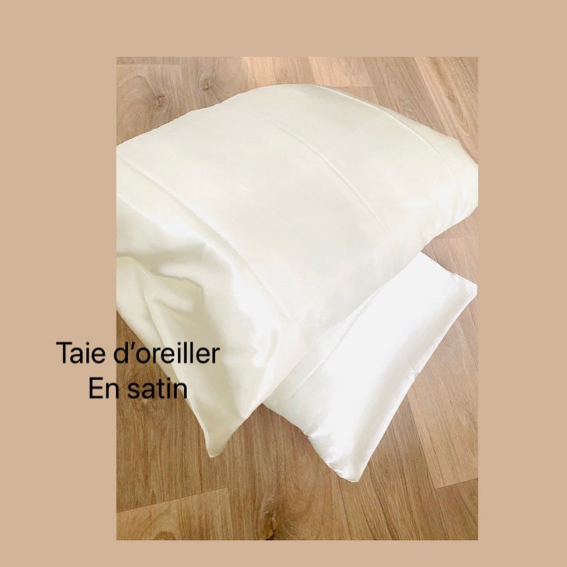 Taie doreiller en satin, taies doreillers en satin, protège les cheveux, soin des cheveux, soin du visage, taie doreiller ultra doux image 3